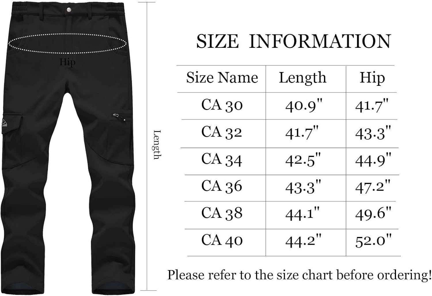 Rdruko Men's Snow Ski Outdoor Waterproof Windproof Hiking Snowboard Fleece Cargo Work Pants 6 Pockets: Clothing