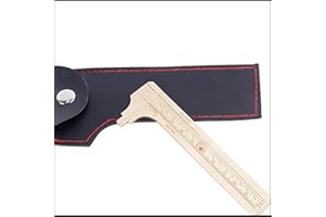 Flat Tip Brass Caliper with Protective Leather Sleeve – Dual Scale Vernier Measuring Tool with Inch & Metric Markings – Compa