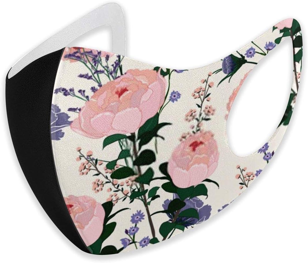 Masks Beautiful Fresh Softy Blooming Pink Peony Flowers Mouth-Masks Face Mask Polyester Anti-dust Masks