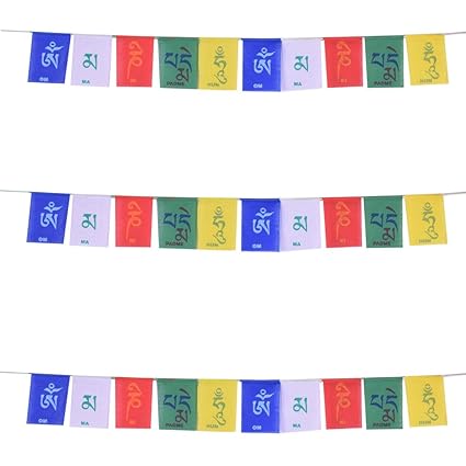 Ryme Buddhist Tibetan Flag for Car/Bike (Pack of 3)