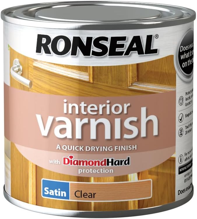 Ronseal Interior Varnish Quick Dry Satin Clear 250 ml RSLIVSCL250