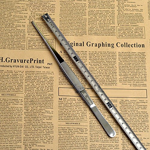 LIUNA Stainless Steel 25cm 10-inch Long Precision Straight Tweezers Forceps Aquarium Basin Tongs Kitchen Tools