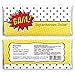 Big Dot of Happiness Bam Superhero - Candy Bar Wrappers Baby Shower or Birthday Party Favors - Set of 24