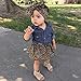 GRNSHTS Baby Girls 3Pcs Skirt Set Blue Jean Shirt + Leopard Skirt + Headband (80/6-12 Months, Cowboy Shirt + Leopard Skirt)
