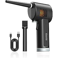 KOONIE Plumeau à air sans fil à piles - Portable - Remplace les canettes d'air comprimé - Charge rapide 10 W - 6000 mAh - Pui