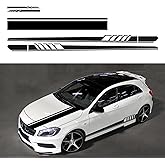 BLAJR Universal Racing Stripes Car Stickers Sport Stripes DIY Styling Decorated Door Hood Self-Adhesive Side Strip Decal Decoration Accessories for Truck SUV Off-Road Vehicles(5PCS)(Black)