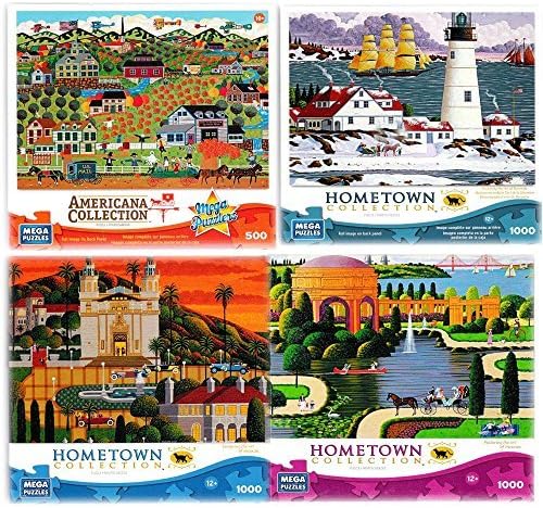 Set of 4 Puzzles Hometown & Americana Collection - Noahs Pumpkin Farm - Pala...