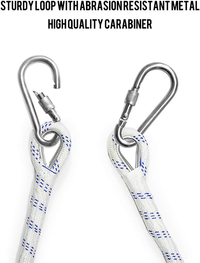 Aoneky Fire Escape Rope Ladder - Flame Resistant Emergency Fire Safety Evacuation Ladder with Hook Carabins for Kids and Adults, 2 - 3 Story Fire Rescue Ladder (32 Ft): Kitchen & Dining