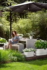 elho Greenville Round 20 Flower Pot with Integrated Water Reservoir White view 7