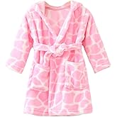 YOLIA Boys Girls Robes Kids Hooded Sleepwear Soft Fleece Bathrobes Cute Housecoat Gowns