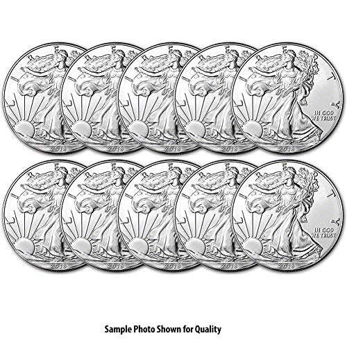 2018 Lot of (10) 1-Ounce American Silver Eagle $1 .999 Fine Silver Brilliant Uncirculated US Mint