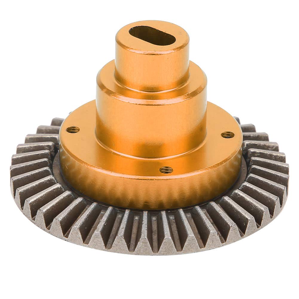 Connect Box 38T Main Gear, Connect Box Gear 38mm X 26mm Metal for 1/10 RC Car for 94180(Golden)