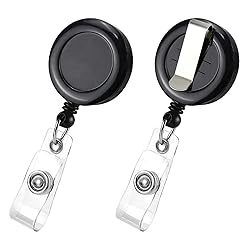 50 Pack Retractable Name Badge Holder Reel with