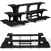 Unittype 3pcs 3tier Retail Display Farmers Market Display Stand, Black | Retail Display Shelves, Display Stands for Vendor Events, Wooden Retail Shelving, Christmas Village Stand, Altar Shelf