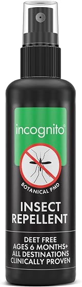 Incognito Insect Repellent Spray 100ml DEET-Free Natural PMD UK