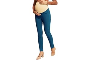 Maacie Maternity Work Pants High Stretchy Skinny Leg Business Casual Dress Pants with Pockets