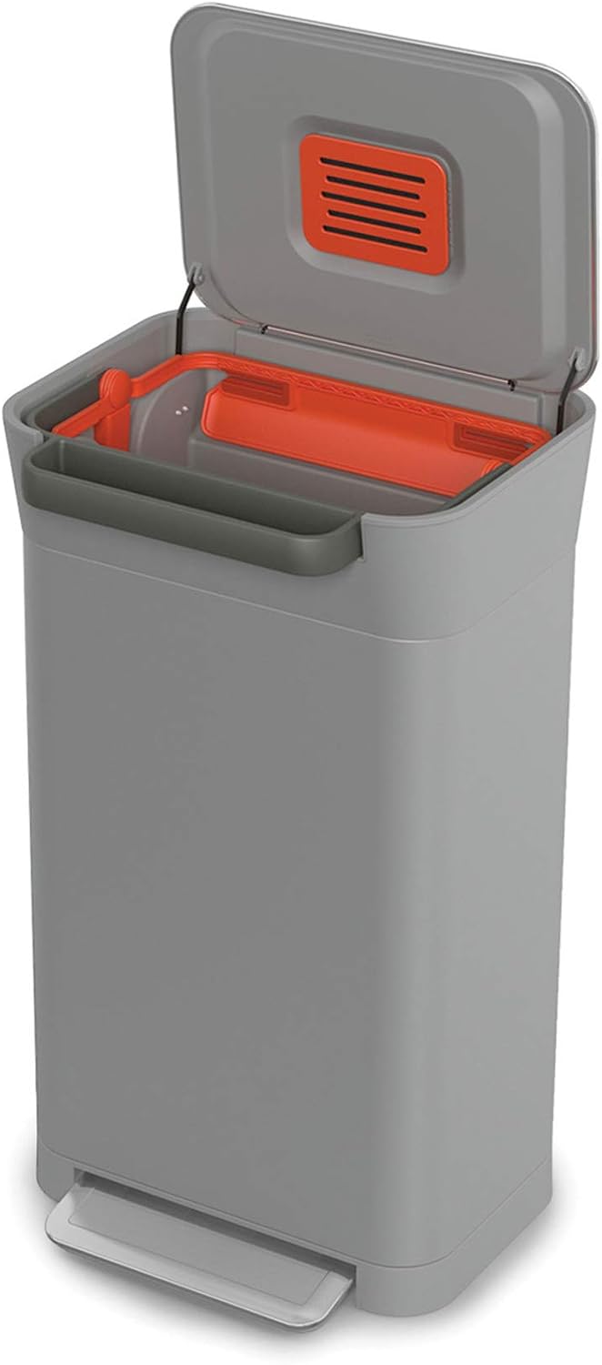 Joseph Joseph Titan 30 Trash Compactor, Stainless Steel, Pebble, 90 Litre BigaMart
