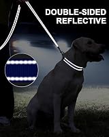 Taglory Dog Lead Reflective Double Sided Navy 2 cm x 120 cm Neon Safety view 5