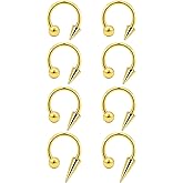 Ovxznts Snake Bite Jewelry Long Spike Lip Piercing Jewelry Surgical Steel Lip Rings Hoop 16g Horseshoe Ring Vertical Labret Piercings for Women Men