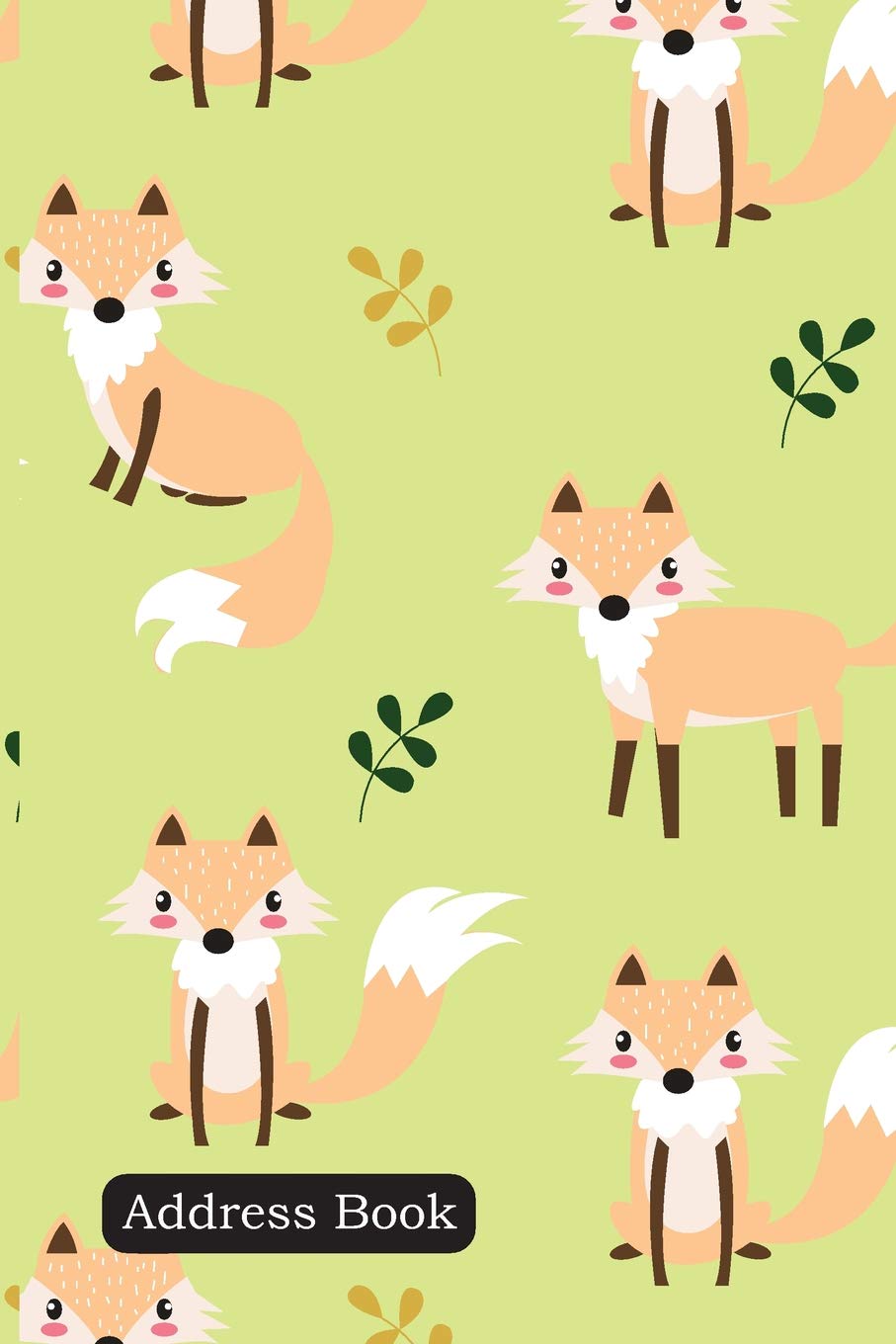 Address Book: Include Alphabetical Index With Fox seamless pattern cover