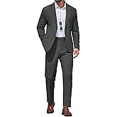 COOFANDY Men's 2 Piece Suit Slim Fit Two Buttons Dress Suits Solid Jacket and Pants Set Tuxedo for Wedding Prom Business