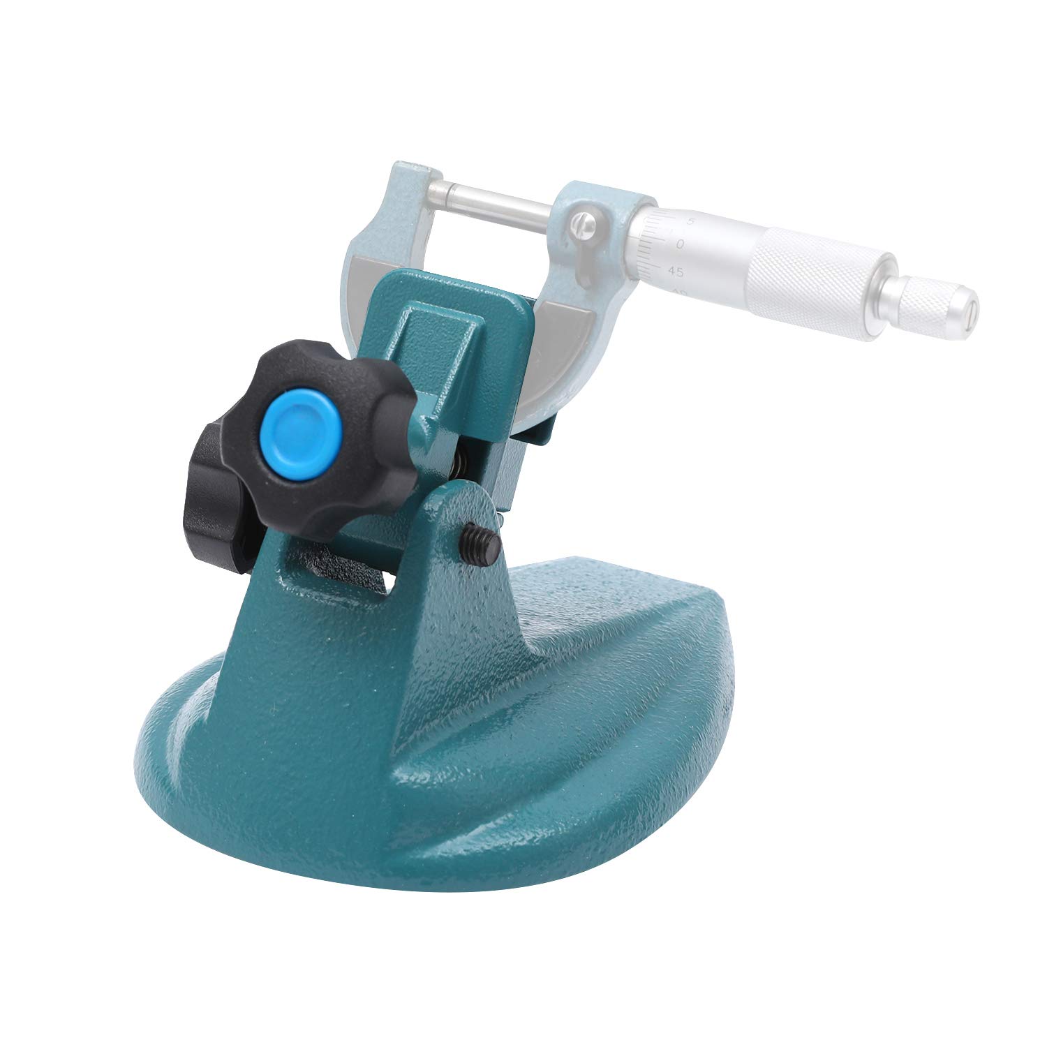 TOPWAY Micrometer Stand Holder with Double Non-Slip Pads and Cast Iron Base for Clamping Outside Micrometers up to 4 Inches / 100mm 401349