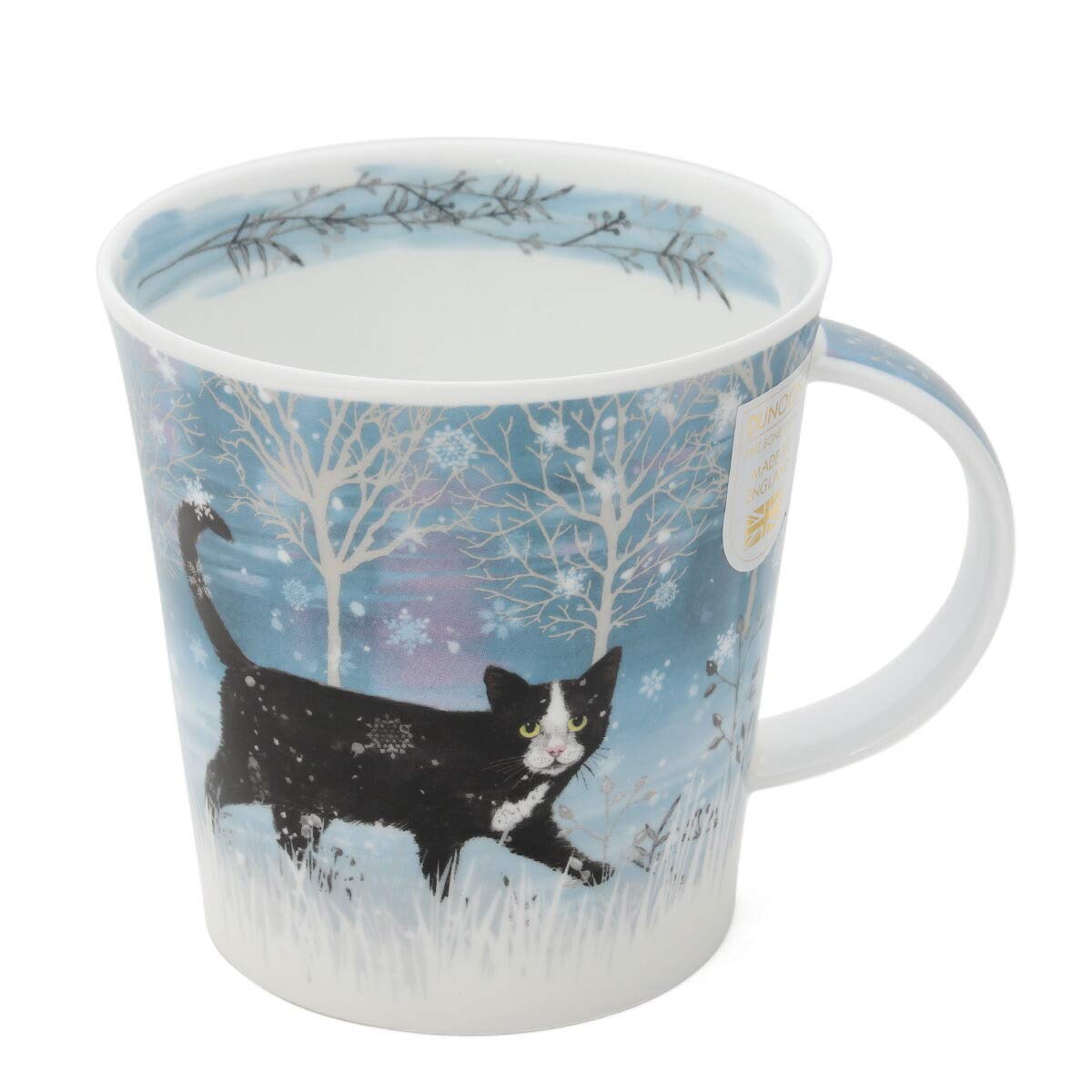 Dunoon Fine Bone China Mug Moonbeam Winter Wildlife Collection - Made in England (Cat)