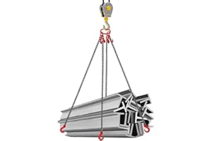 CUBELLIN 3/8 Inch x 10 Ft Chain Sling Heavy Duty G80 Steel Lifting Chains with Hooks Length Adjustable Lifting Chain Sling 10T Lifting Chain with 4 Legs Grab Hooks