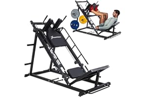 RUNFREELY 14-guade Steel Leg Press Hack Squat Machine for Home Gym, 4-in-1 Dual Frame Leg Machine Workout Equipment for Men and Women, Targeting Quads, Hams, Glutes, and Calves