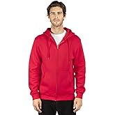 Threadfast Apparel Unisex Ultimate Fleece Full-Zip Hooded Sweatshirt, RED, Large