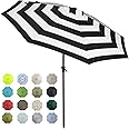 Tempera Patio Market Outdoor Table Umbrella with Auto Tilt and Crank,Large Sun Umbrella with Sturdy Pole&Fade resistant canopy,Easy to set