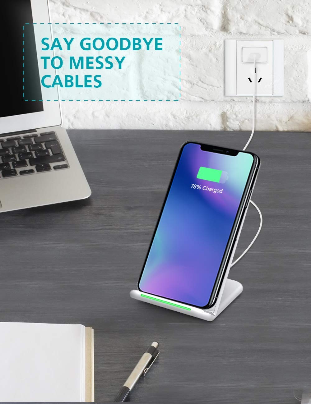 with QC 3.0 Adapter Standard Wireless Charging for iPhone Xs/Xs Max/XR