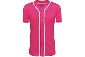 ILTEX Adult & Kids Baseball Jersey Plain Button Down T-Shirt Blank Team Sports Uniforms