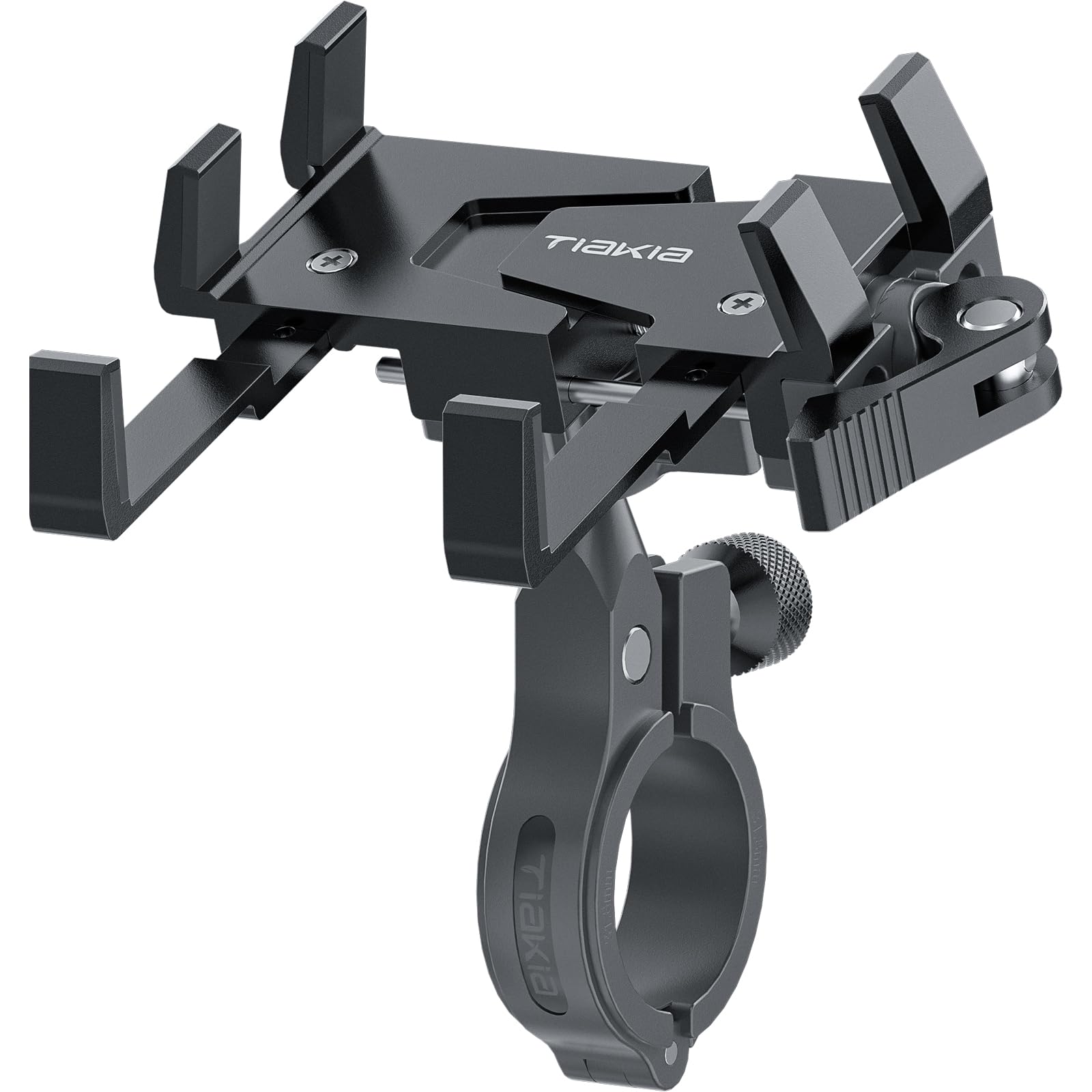 Photo 1 of Tiakia Bike Phone Mount Holder, Aluminum Motorcycle Phone Mount, Handlebar Mounted Cell Phone Holder for Bike, 360° Rotation, Universal Bicycle Phone Mount for 4.5-7 Inch Phones