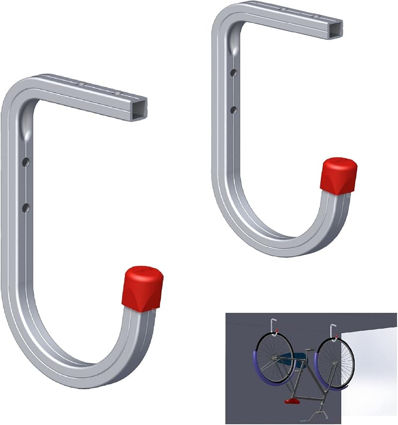 Home Smart 2x 50kg Bike Storage Hooks Wall Ceiling Mount Garage Shed Ladder Tool