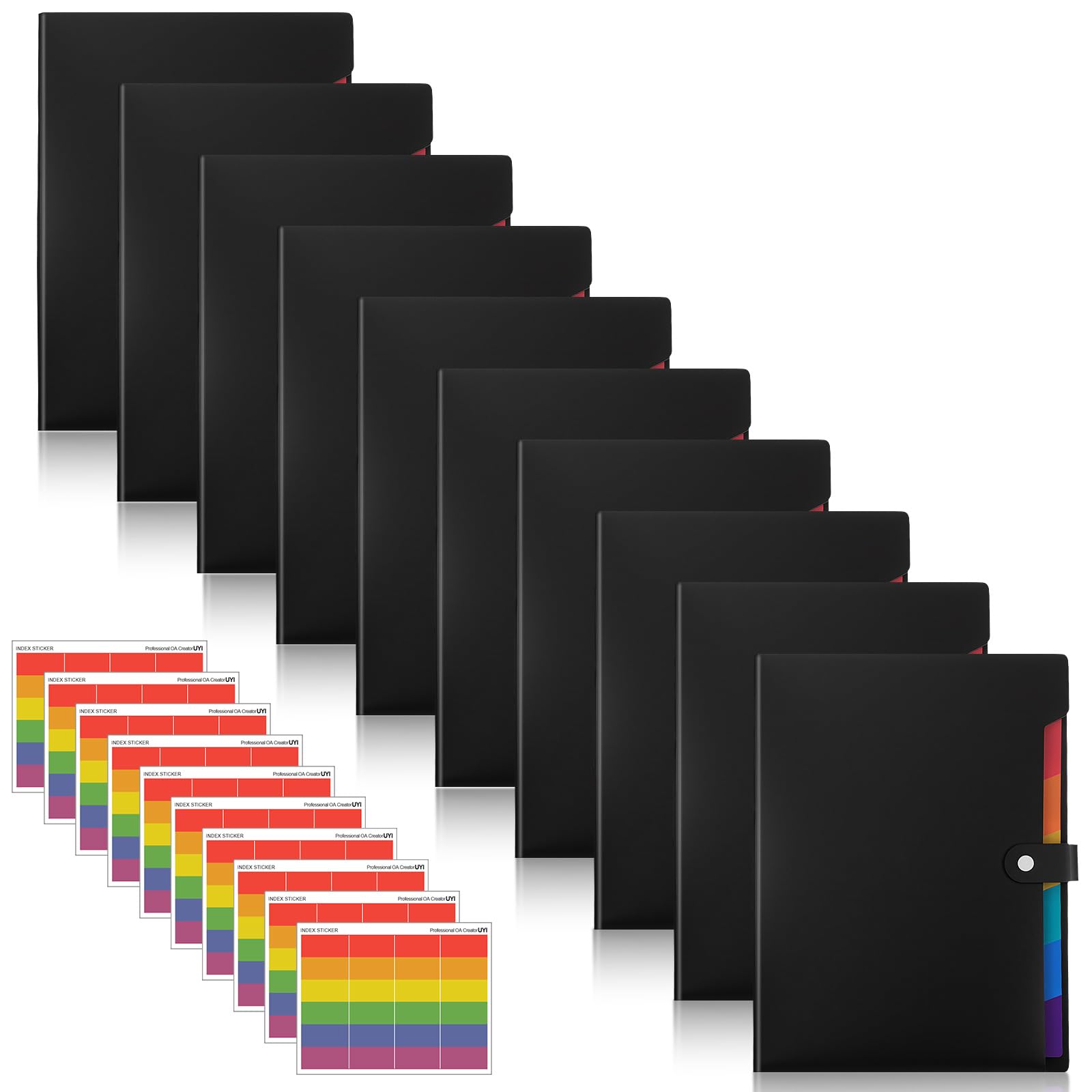 Photo 1 of 10 Pack Expanding File Folders, Accordion-File-Organizer 7 Pocket Folder Organizer, A4 Letter Size Portable Paper Document Bill Receipt Organizer, Multicolor