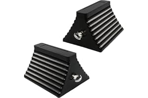 Lbraxyi Heavy Duty Rubber Wheel Chocks with Eyebolt, Durable Rubber Made Tire Chalk Blocks, All-Weather, for Semi Trucks, Trailers, Cars, RVs or Other Heavy Equipments (2, Black)
