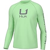 HUK Mens Icon X Crew Shirt, Long-Sleeve Performance Fishing Shirt