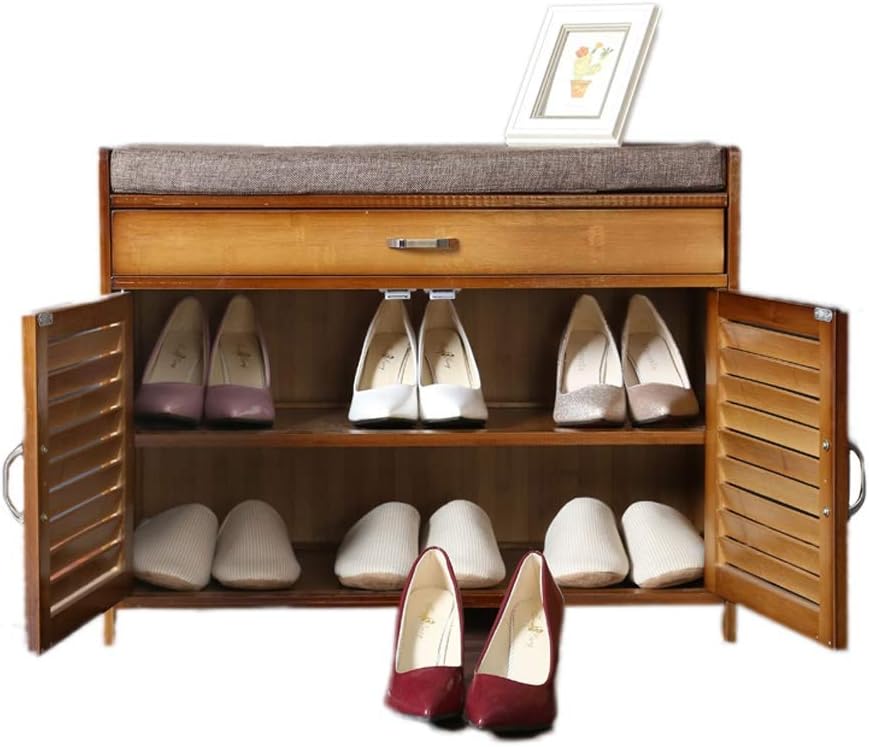 Logo Schuhregale schränke Flur Aufbewahrungsbank mit Schublade Bambus 2