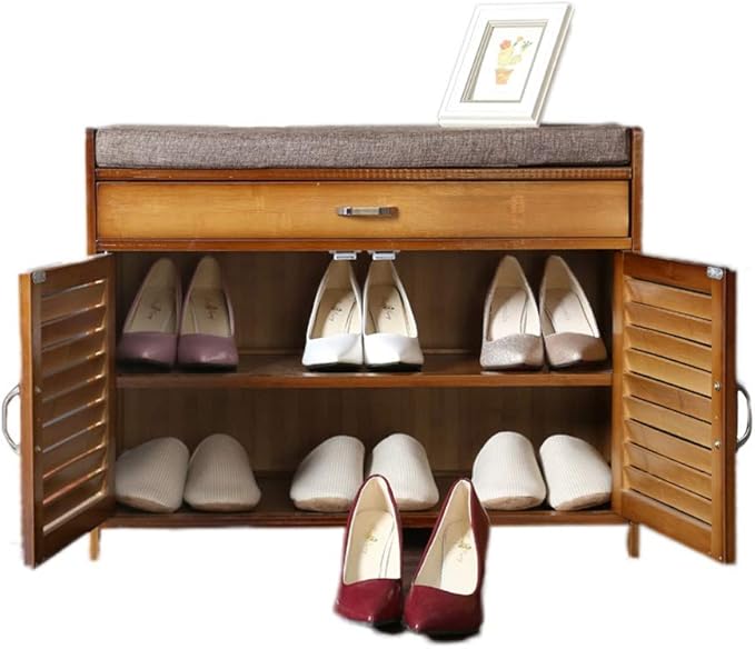 Logo Schuhregale schränke Flur Aufbewahrungsbank mit Schublade Bambus 2