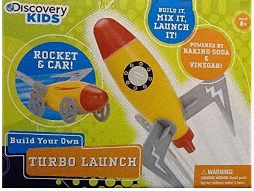 Amazon Com Discovery Kids Build Your Own Turbo Launch Rocket And Car Powered By Baking Soda And Vinegar Toys Games