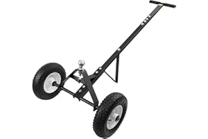 YOLANDO Trailer Dolly, Trailer Mover Dolly for Watercraft Small Boat Moving, 600LBS Capacity, 1-7/8” Hitch Ball with 12” Solid Tires, Black Powder Coated Steel