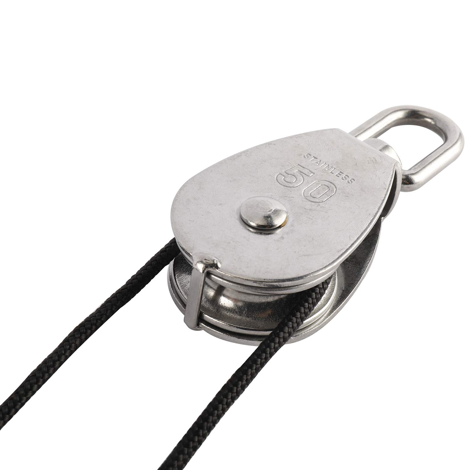 NEW! M50 Single Crane Pulley Block Stainless Steel 304 + 10M Nylon Pulley Rope eBay