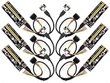 6-Pack PCI-E 16x to 1x Powered Riser Adapter Card w/ 50cm USB 3.0 Extension Cable & MOLEX to SATA Power Cable - GPU Riser Extender Cable