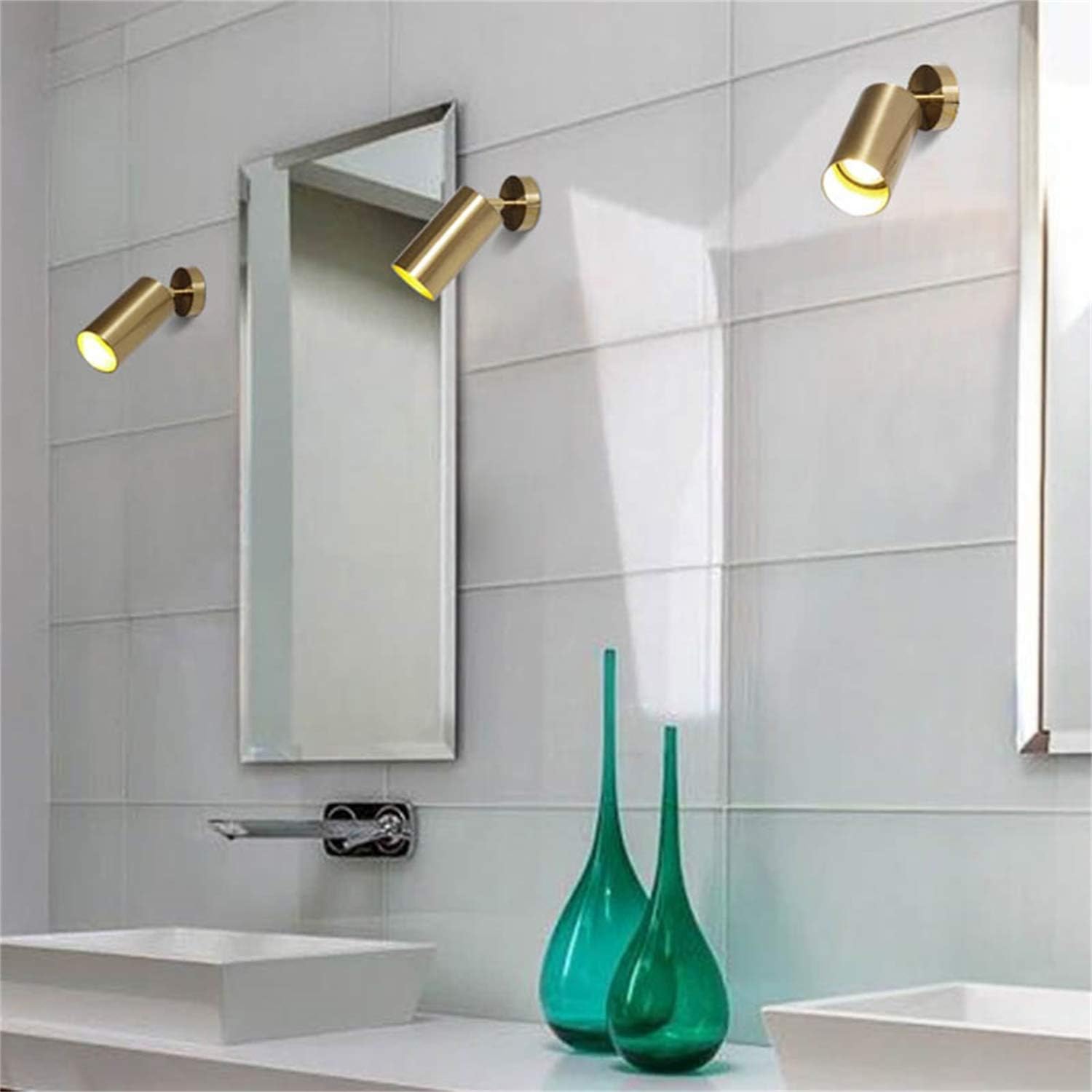 Hobaca GU10 Modern Gold LED Spot Light 360° Adjustable Downlight Surface Mounted Celing Light Bathroom Bedroom Lighting Reading Picture Light Living Room Display Focus Light - - 