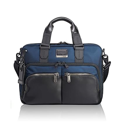 tumi blue briefcase