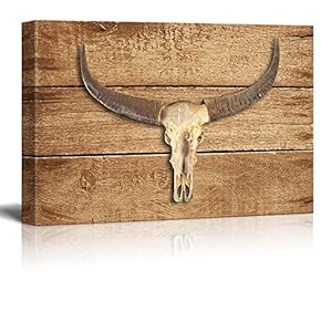 Rustic Canvas Wall Art - Buffalo Horn - Giclee Print Modern Wall Art | Stretched Gallery Wrap Ready to Hang Home Decoration - 12x18 inches