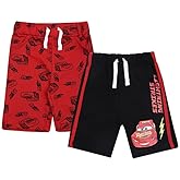 Disney Cars Lightning McQueen Boys Shorts 2 Pack for Toddler, Little and Big Kids
