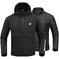 IRON JIA'S Motorcycle Jacket with CE Armor, Winter Windproof Warm Riding Hoodie with Removable Liner M