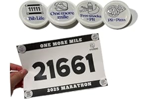 milee One More Mile Snap Race Bib Holders, 4-Pcs Reusable Bib Clips, No Safety Pins for Running, Cycling & Triathlon